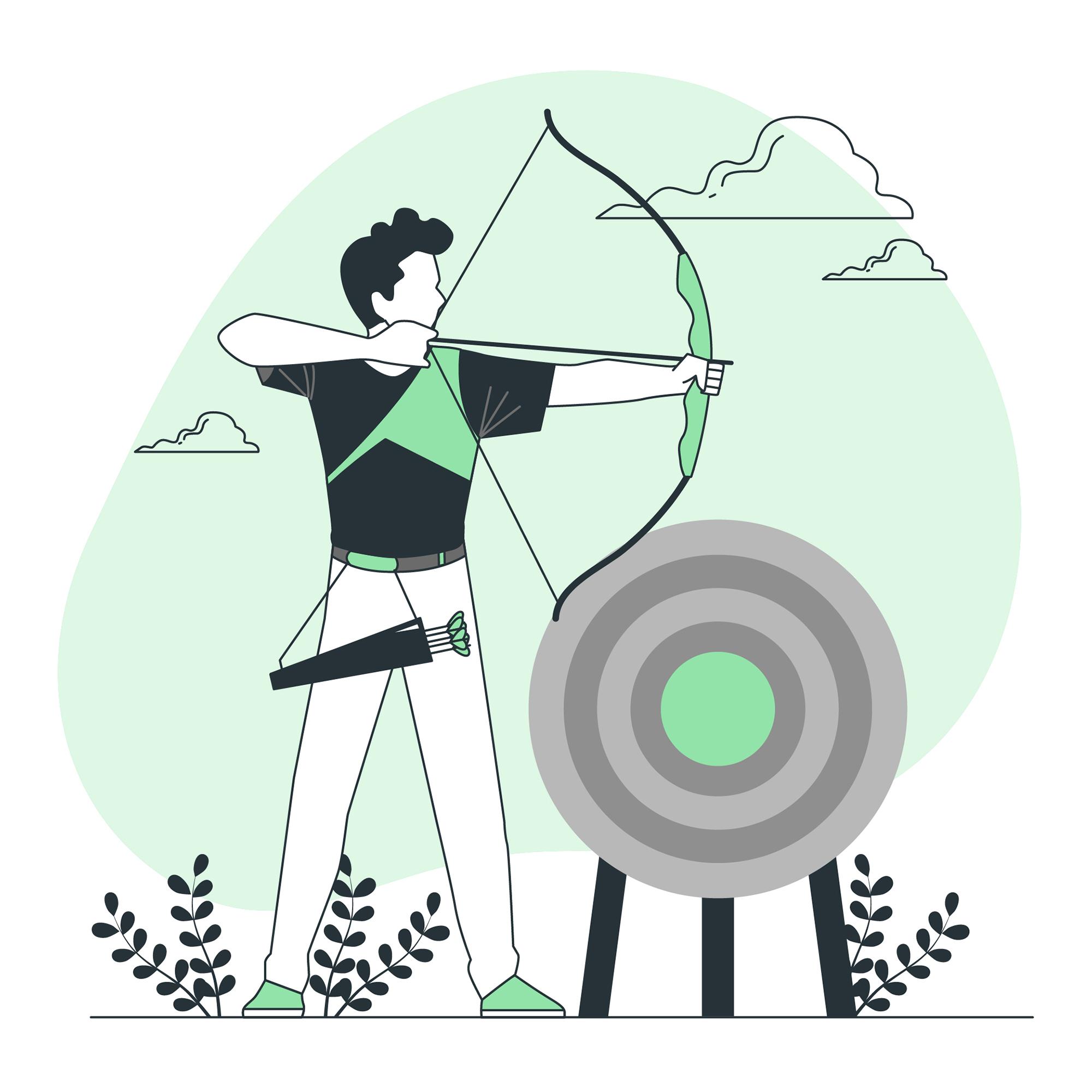 Person aiming at target illustration